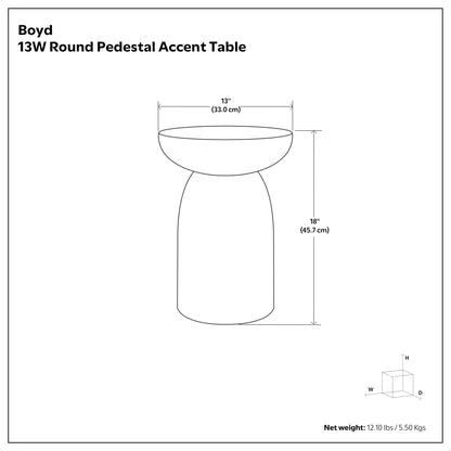 Black | Boyd 13 inch Ribbed Accent Table
