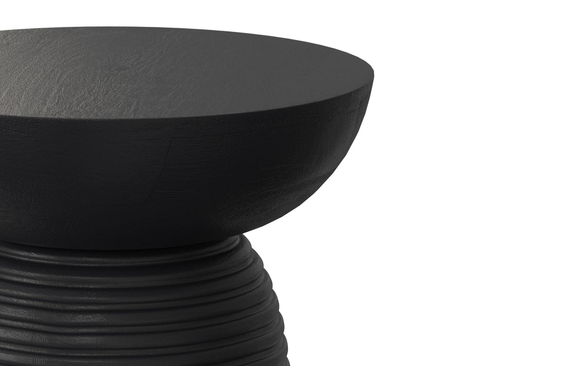 Black | Boyd 13 inch Ribbed Accent Table