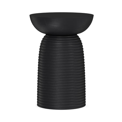 Black | Boyd 13 inch Ribbed Accent Table