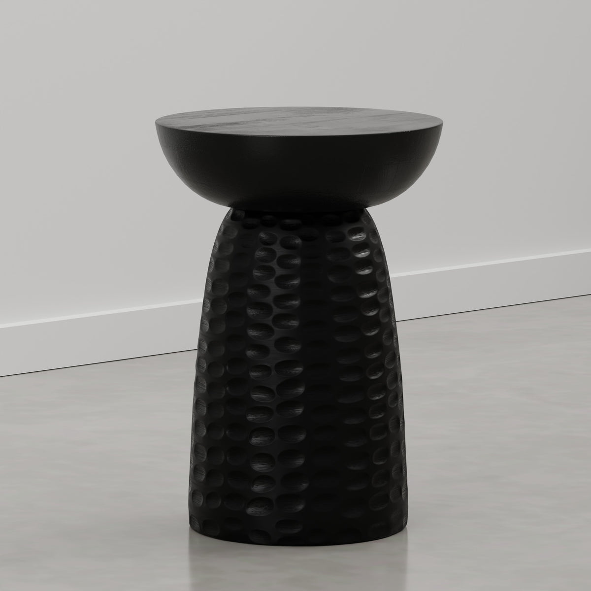 Raven Black | Boyd 13W Round Pedestal Dimple Accent Table