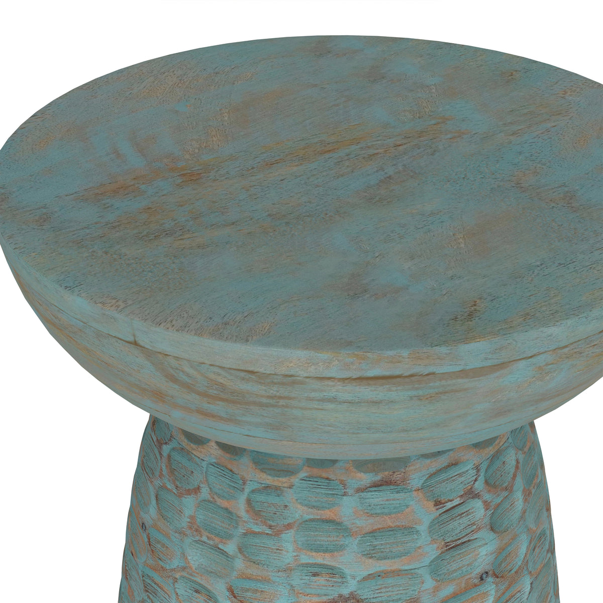 Teal Wash | Boyd 13 inch Accent Table in Mango