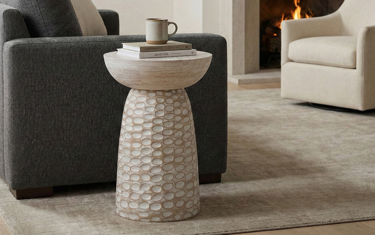 White Wash | Boyd Wooden Accent Table