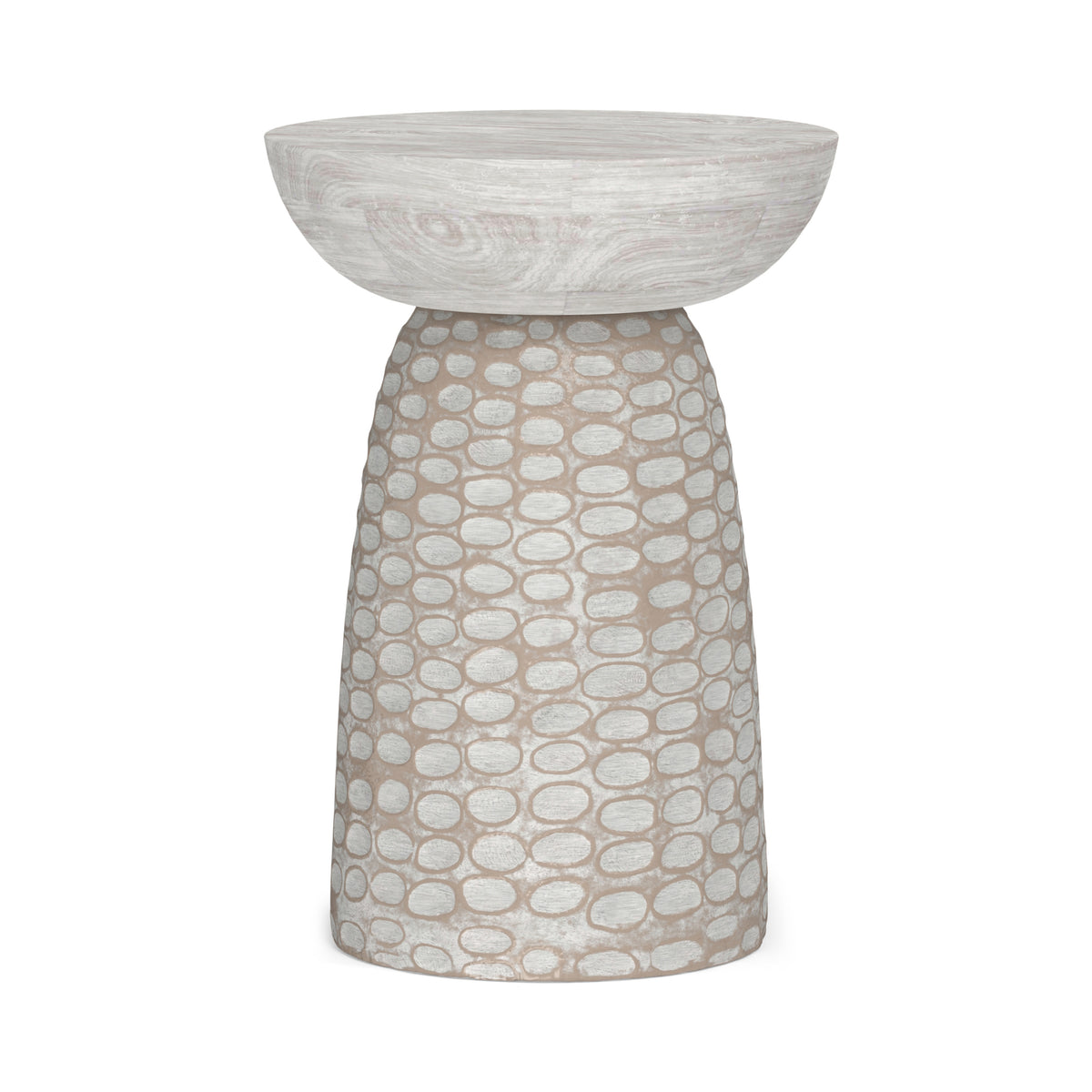 White Wash | Boyd 13 inch Accent Table in Mango