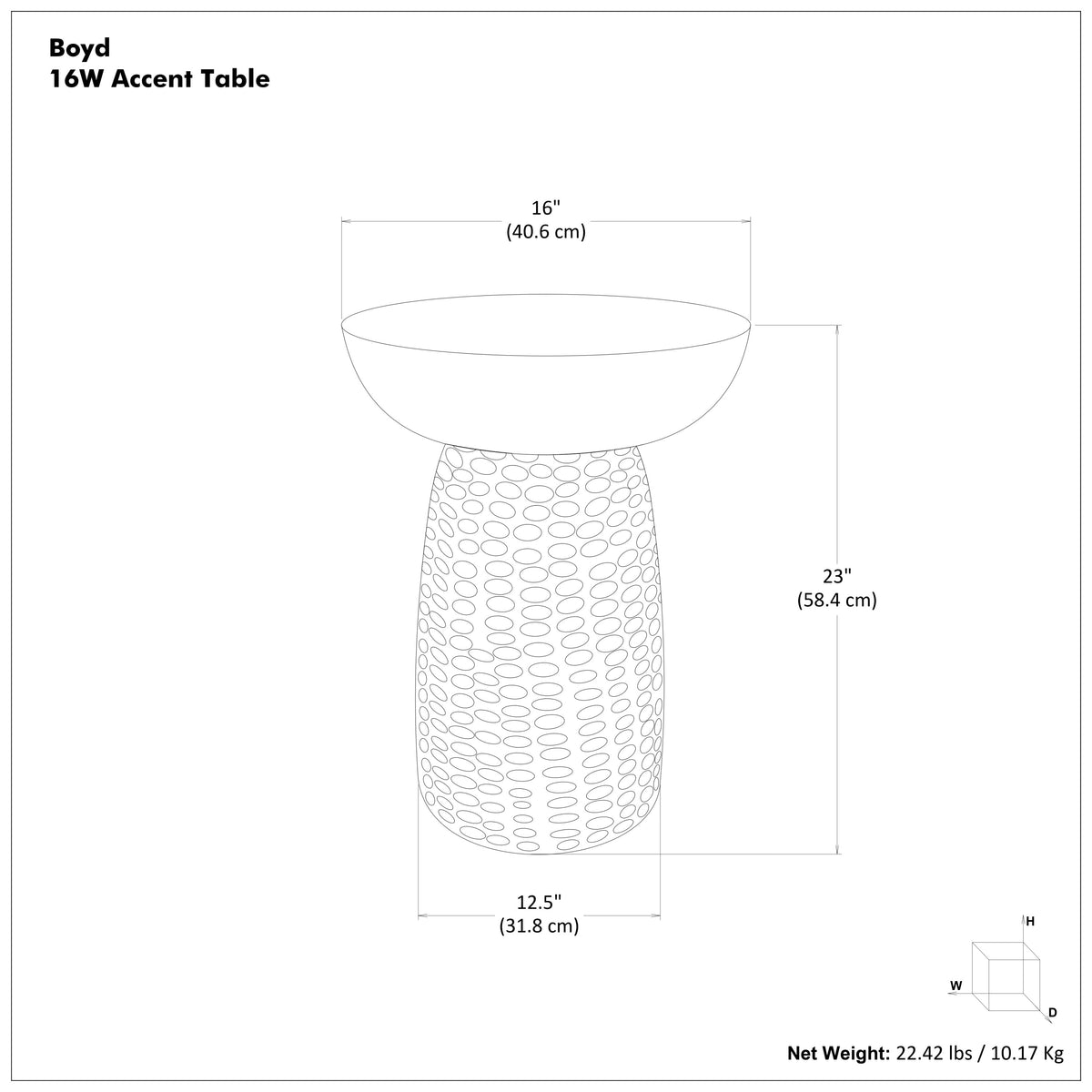 Warm Dark Brown 16 inch | Boyd 16 inch Accent Table