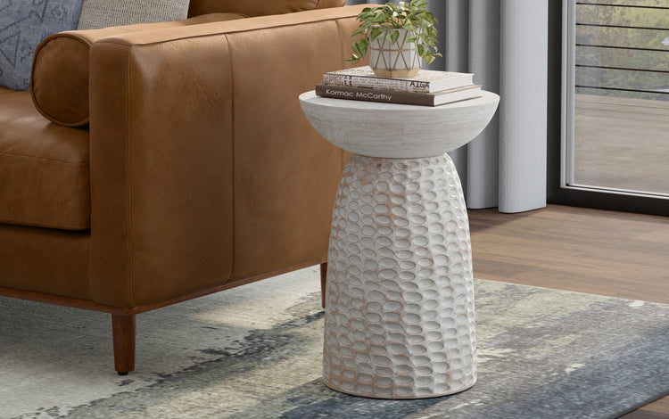 White Wash 16 inch | Boyd 16 inch Accent Table