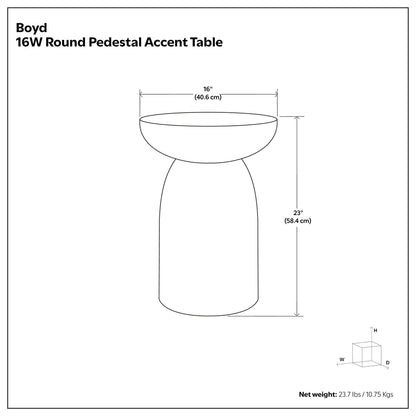 White Wash 16 inch | Boyd 16 inch Accent Table