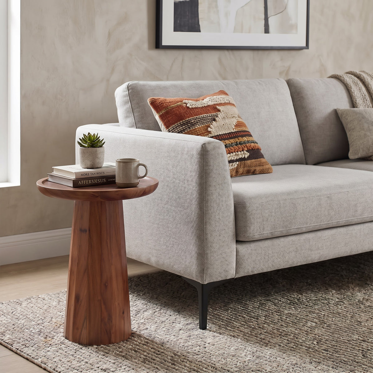 Light Cognac | Dayton Wooden Accent Table in Mango