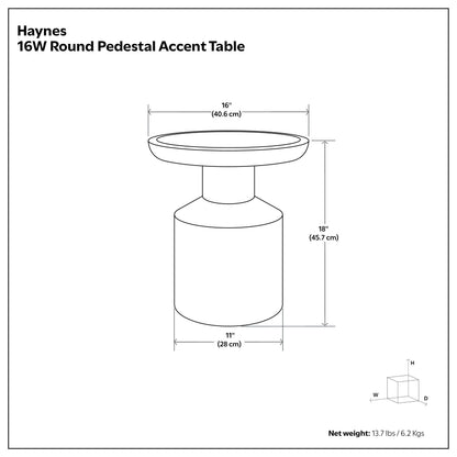 White Wash | Haynes Wooden Accent Table in Mango