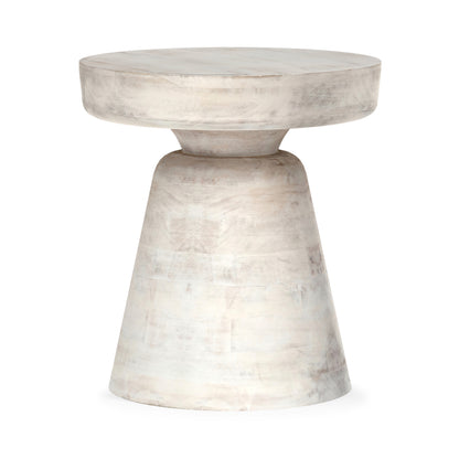 Distressed White Wash | Robbie Accent Table in Mango