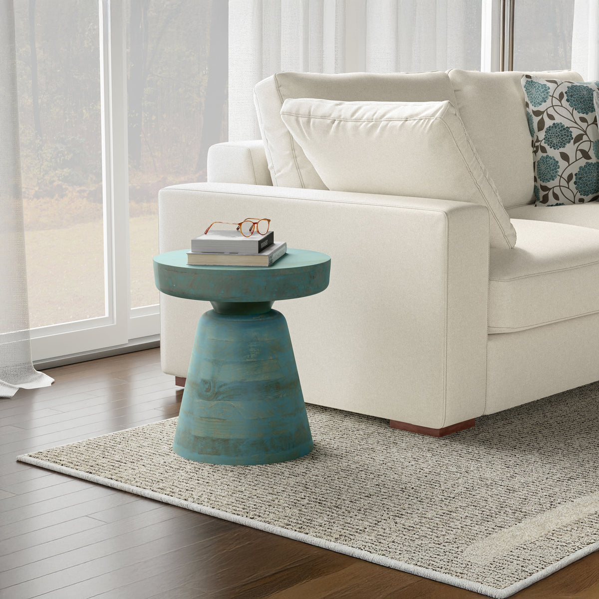 Teal Wash | Robbie Accent Table in Mango