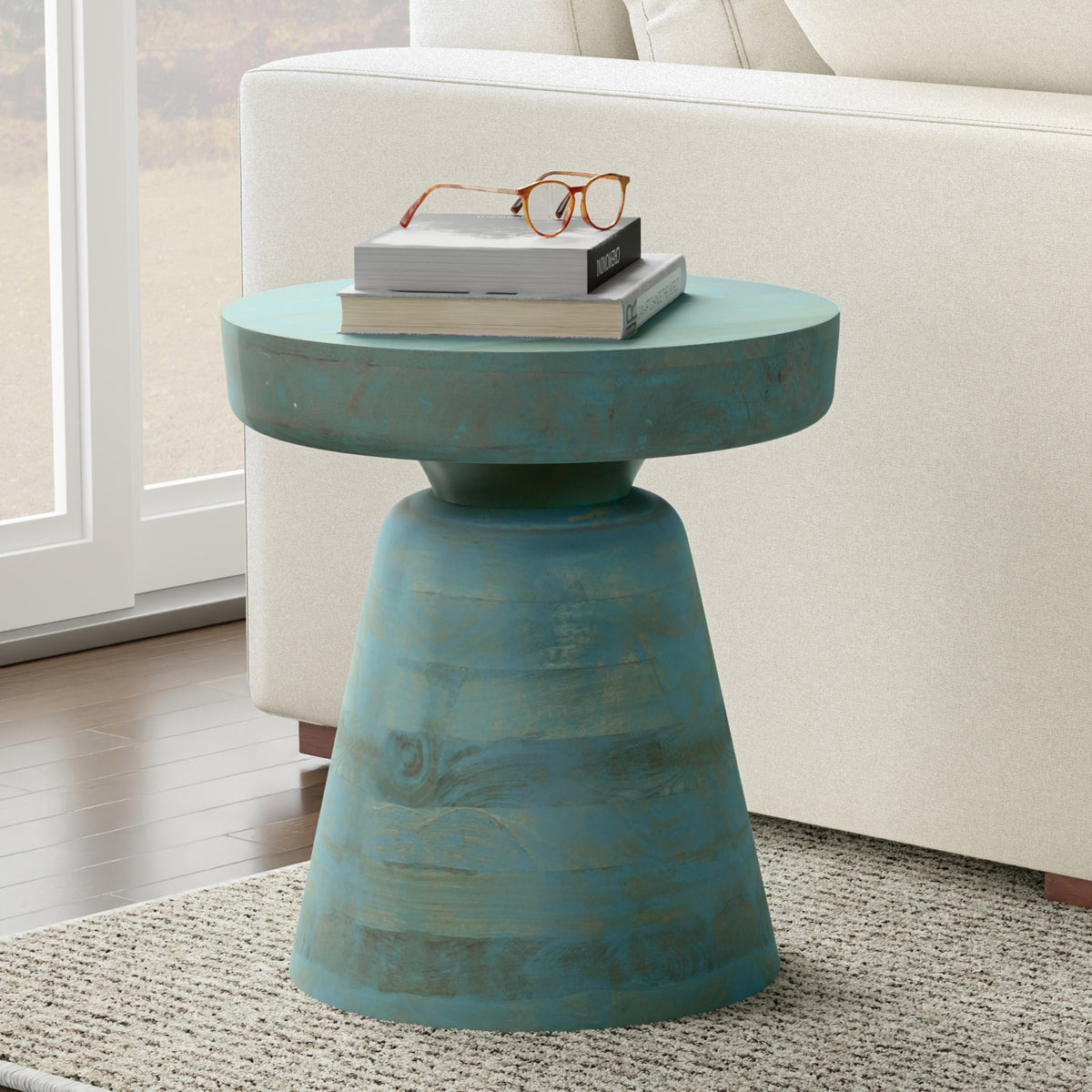 Teal Wash | Robbie Accent Table in Mango
