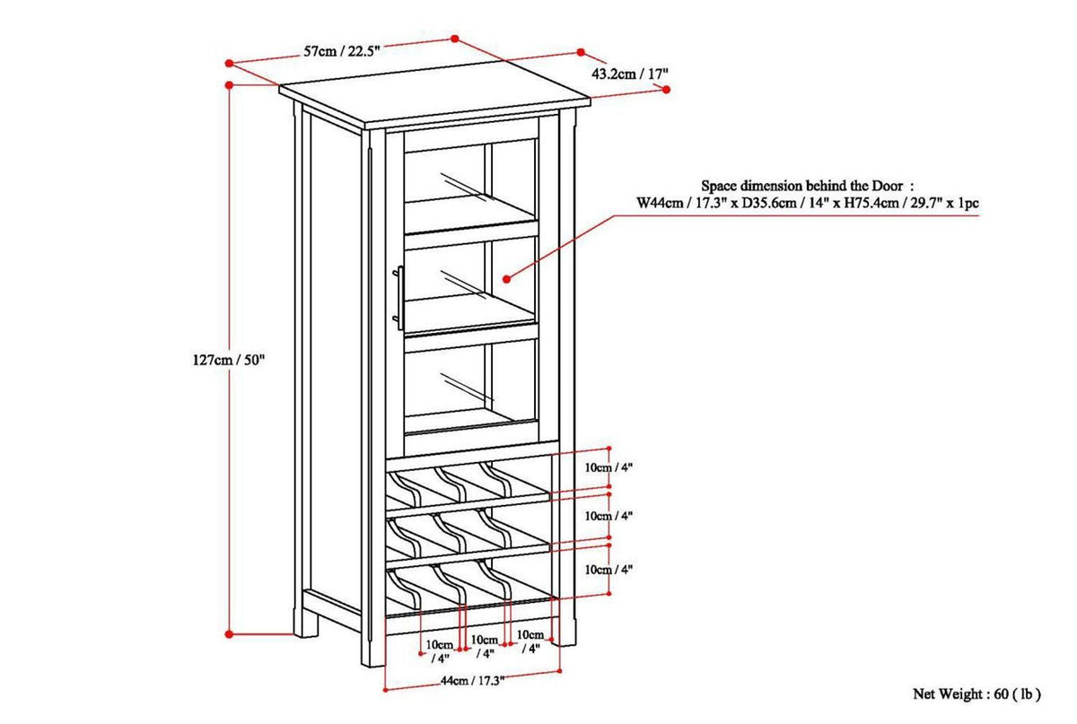 Brunette Brown | Avalon Wine Rack & Storage Cabinet