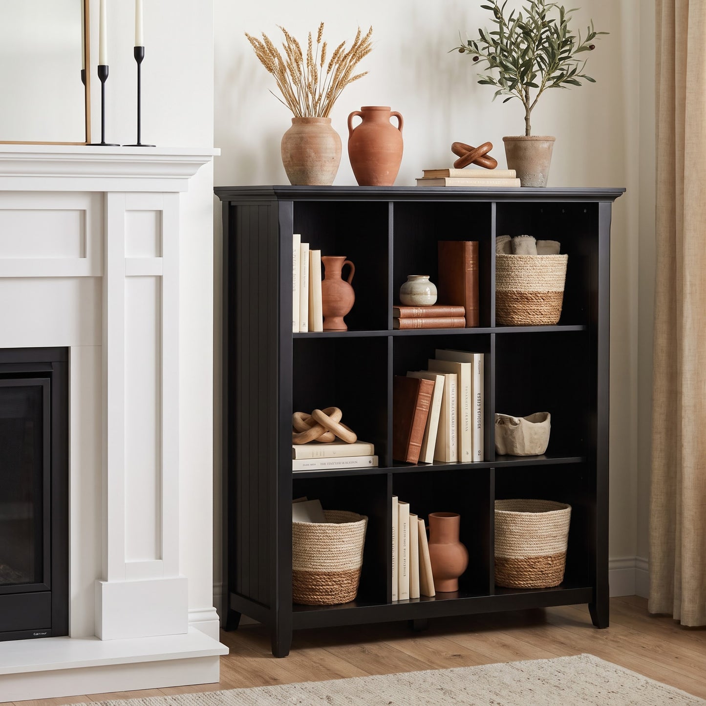 Black | Acadian 9 Cube Bookcase