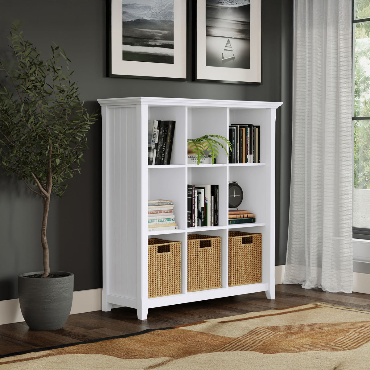 White | Acadian 9 Cube Bookcase