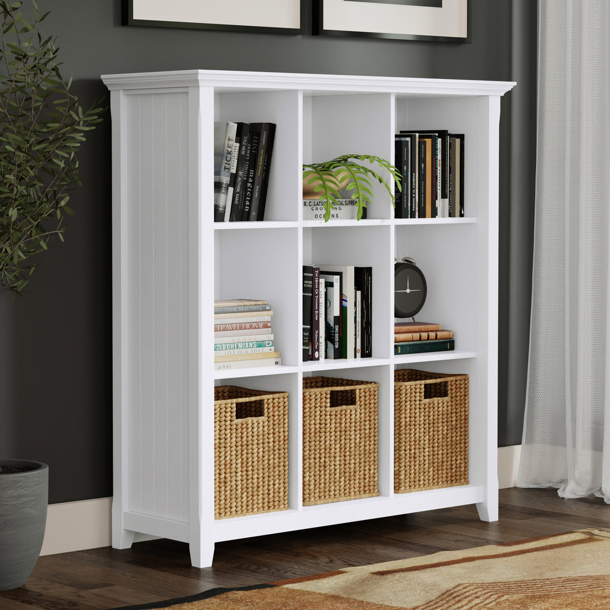 White | Acadian 9 Cube Bookcase