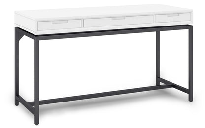 White Solid Wood - Rubberwood | Banting Mid Century Desk in White