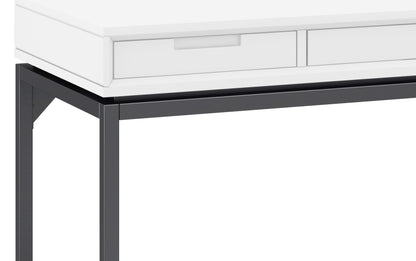 White Solid Wood - Rubberwood | Banting Mid Century Desk in White
