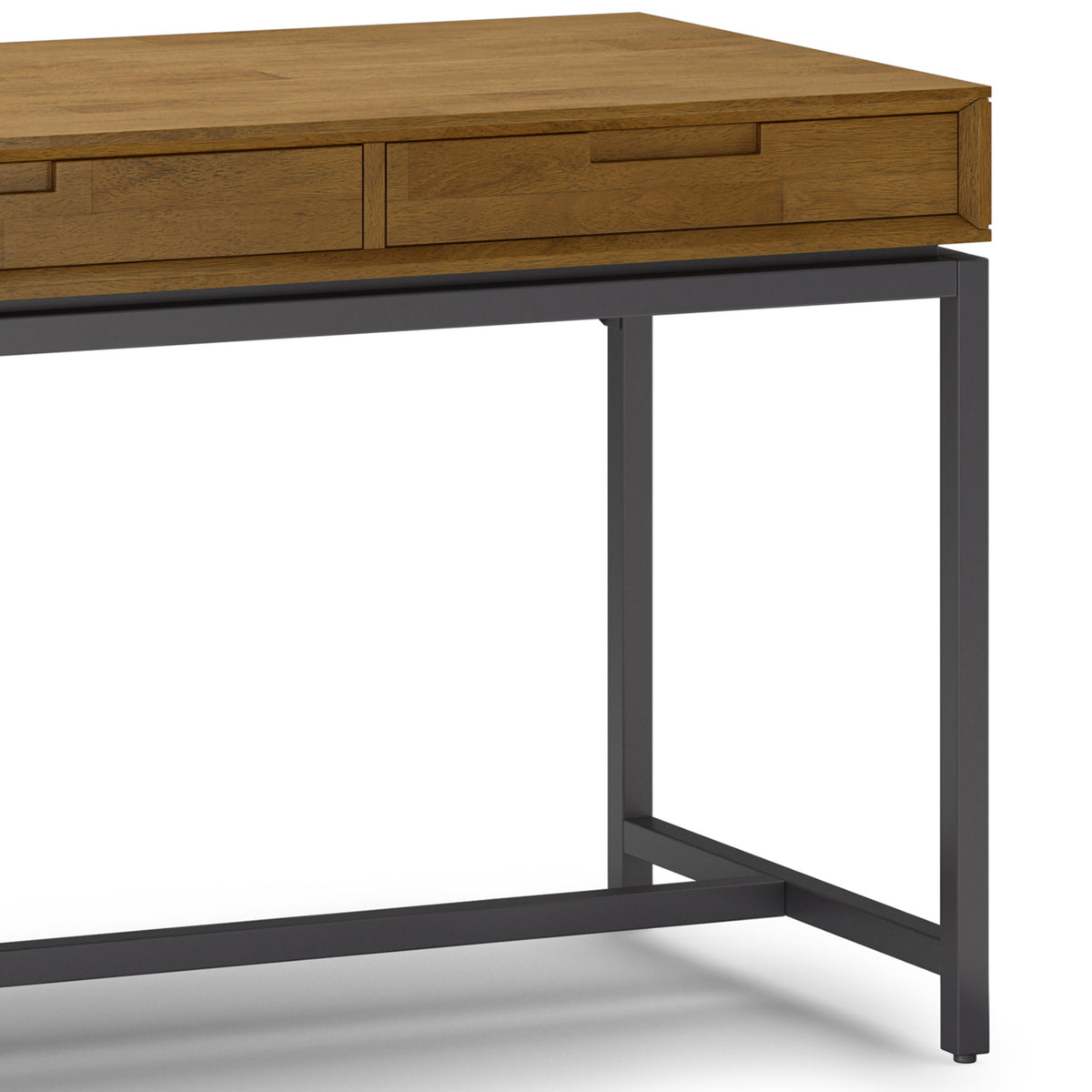 Medium Saddle Brown Rubberwood | Banting Mid Century Wide Desk in Rubberwood