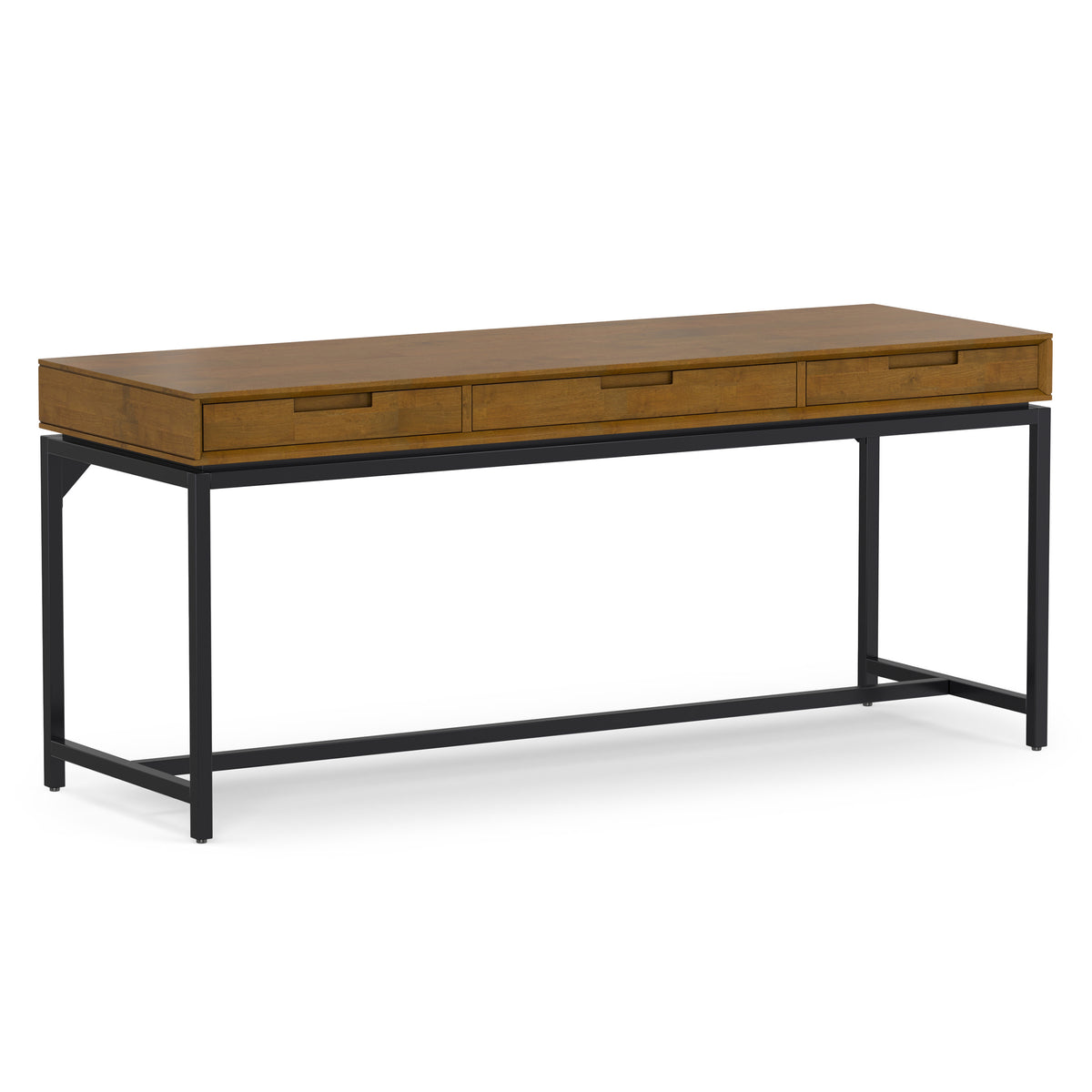 Medium Saddle Brown Rubberwood | Banting Mid Century Wide Desk in Rubberwood