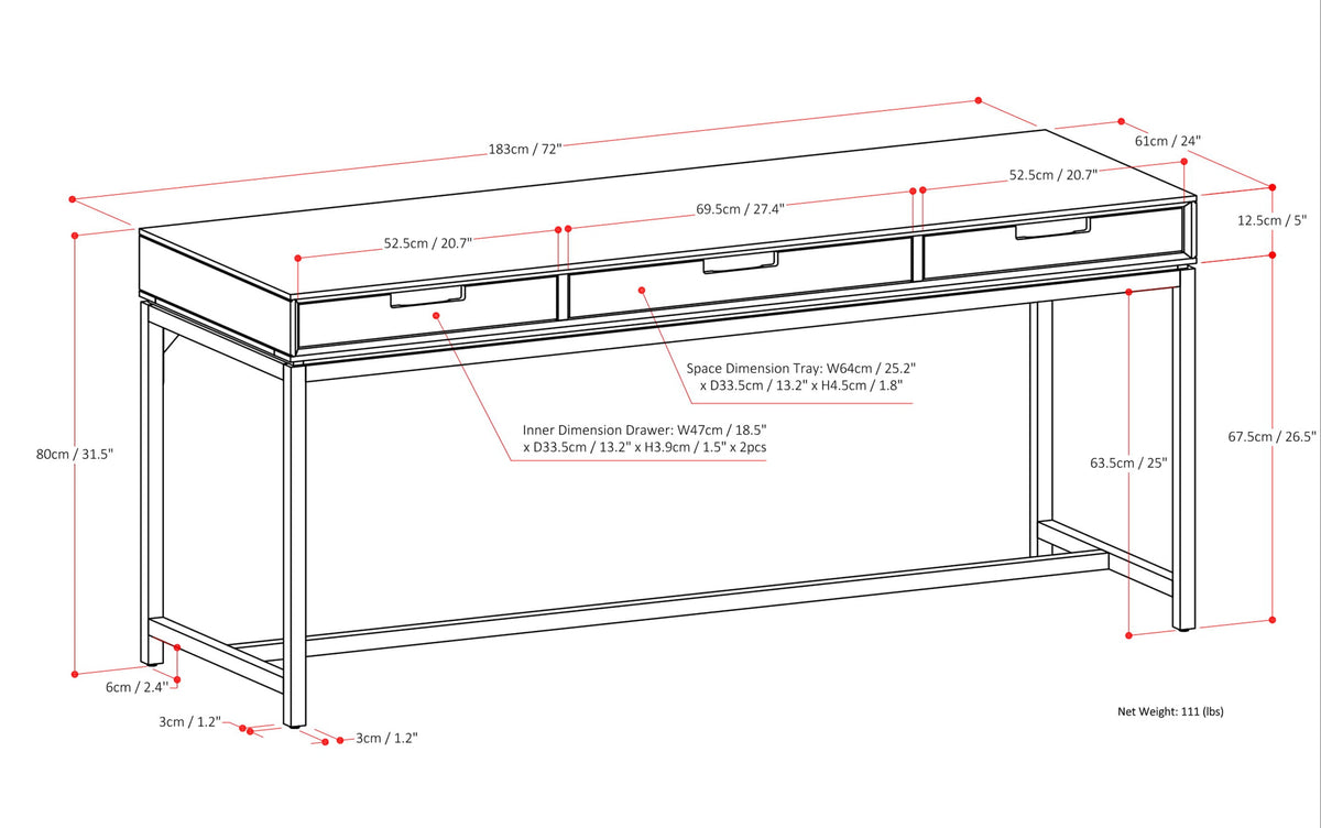 Oak Oak | Banting Mid Century Wide Desk