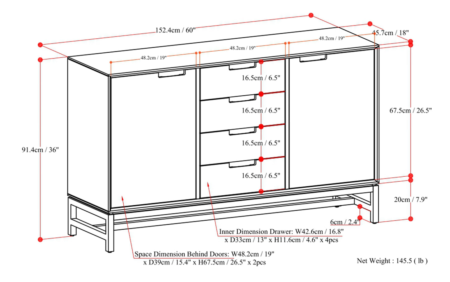 Oak Veneer Oak | Banting Buffet in Oak
