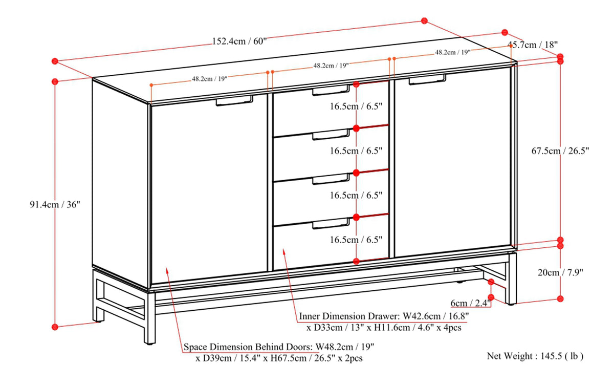 Oak Veneer Oak | Banting Buffet in Oak