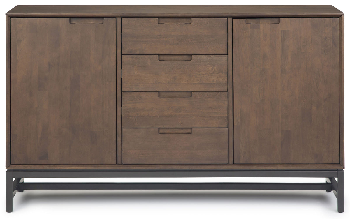 Walnut Brown Walnut | Banting Mid Century Sideboard with Centre Drawers