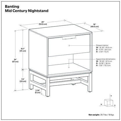 Banting Mid Century Nightstand