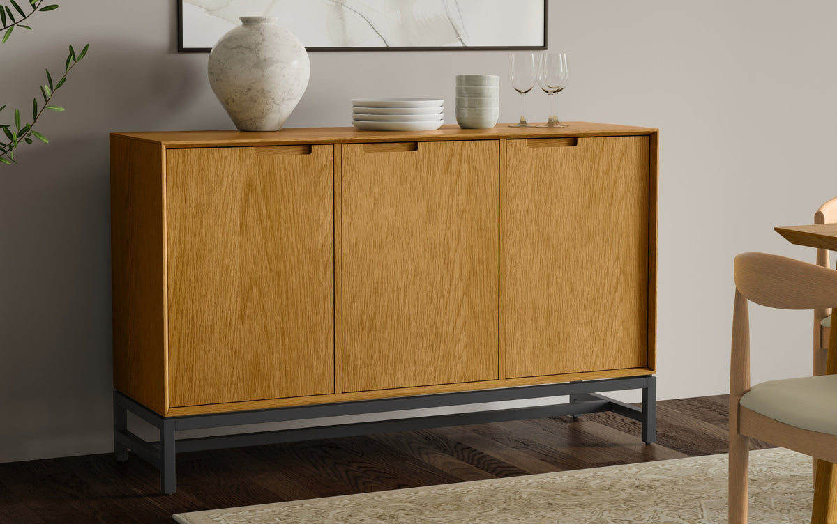 Oak Veneer | Banting 3 Door Sideboard Buffet
