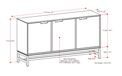 Oak Veneer | Banting 3 Door Sideboard Buffet