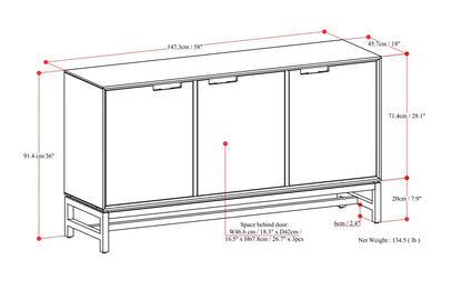 Walnut Brown | Banting 3 Door Sideboard Buffet