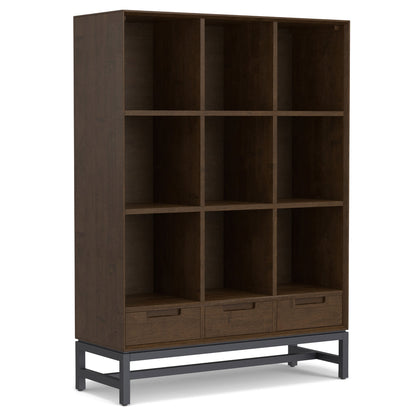 Walnut Brown | Banting 9 Cube Bookcase with Drawers