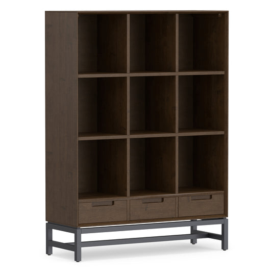 Walnut Brown | Banting 9 Cube Bookcase with Drawers