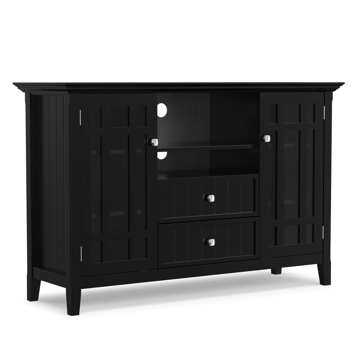 Black Solid Wood - Pine | Bedford Tall TV Stand