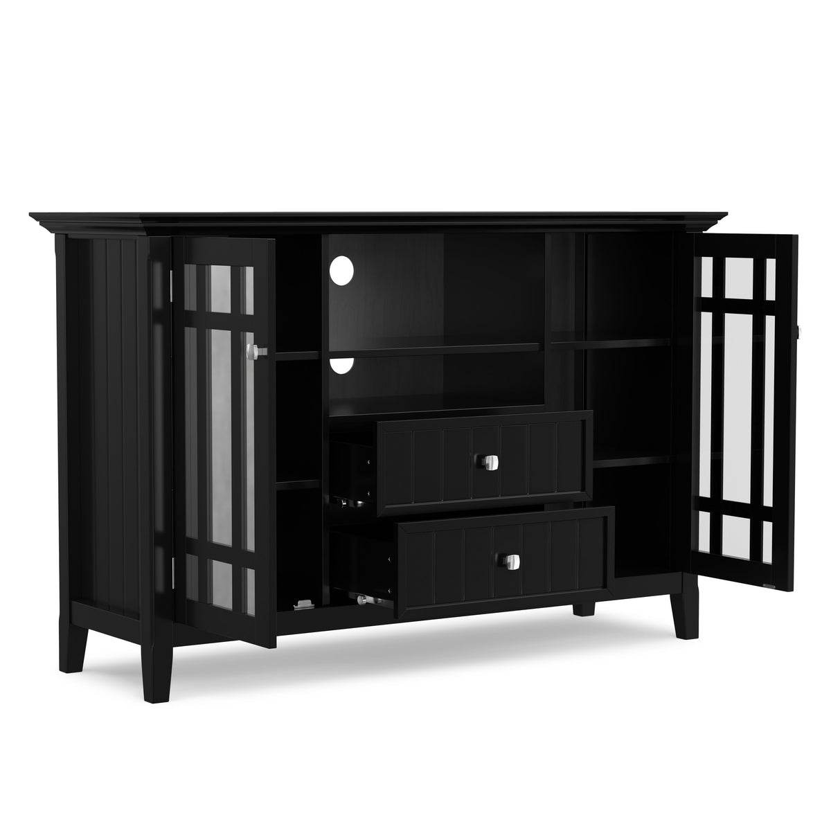 Black Solid Wood - Pine | Bedford Tall TV Stand