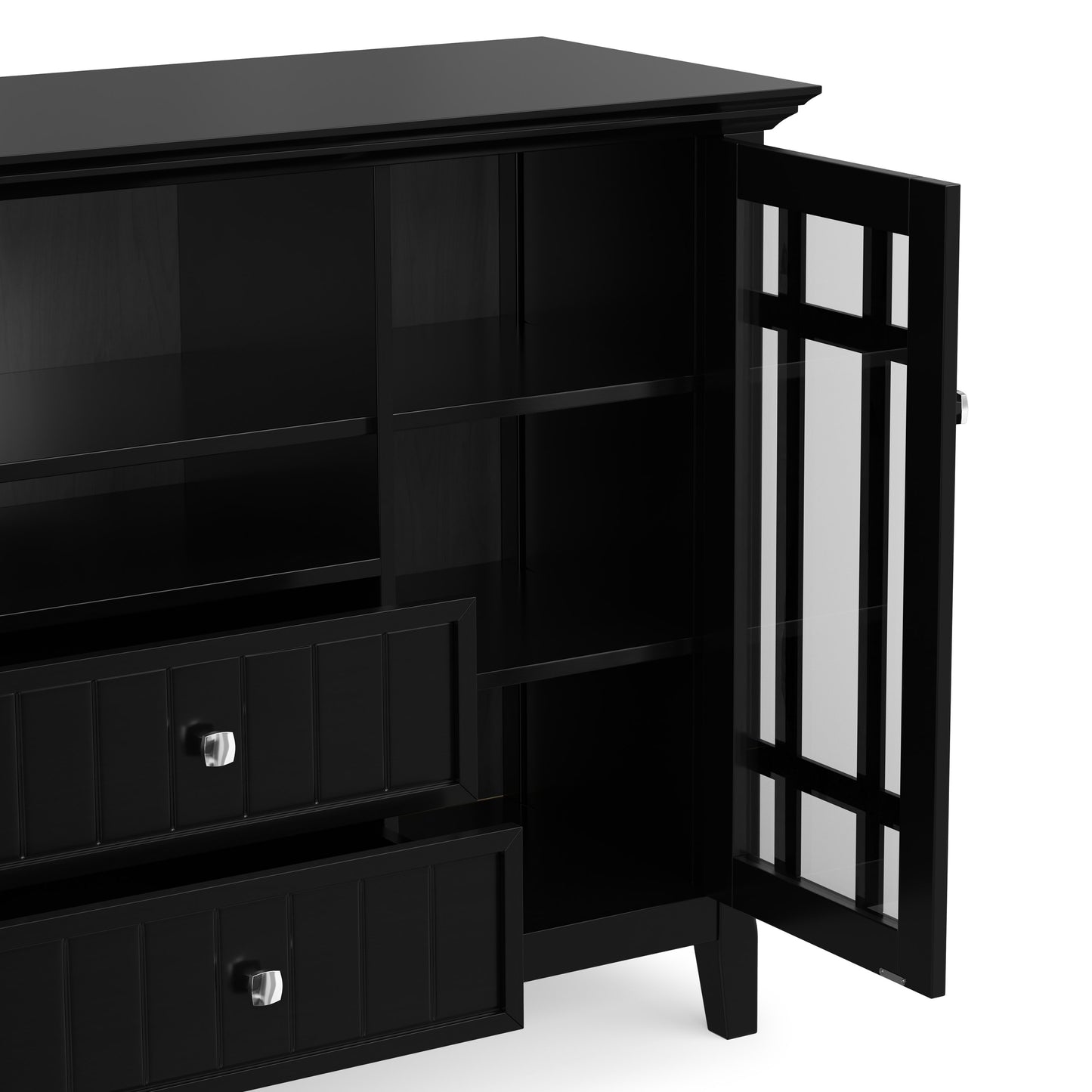 Black Solid Wood - Pine | Bedford Tall TV Stand