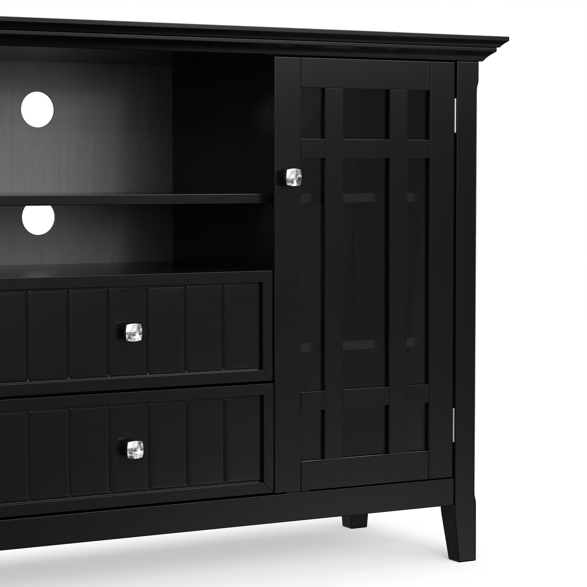 Black Solid Wood - Pine | Bedford Tall TV Stand