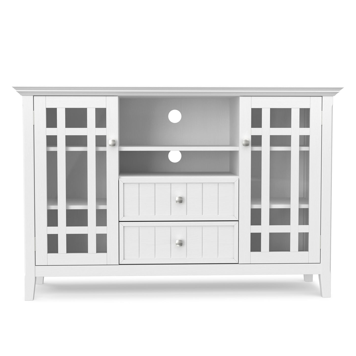 White Solid Wood - Pine | Bedford Tall TV Stand