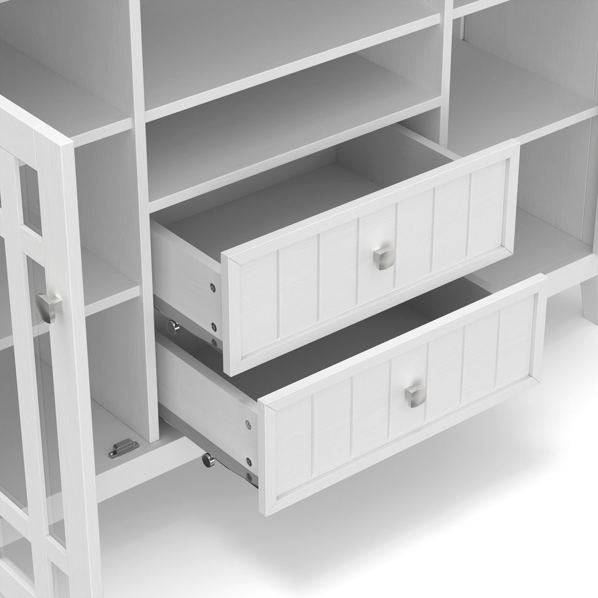White Solid Wood - Pine | Bedford Tall TV Stand