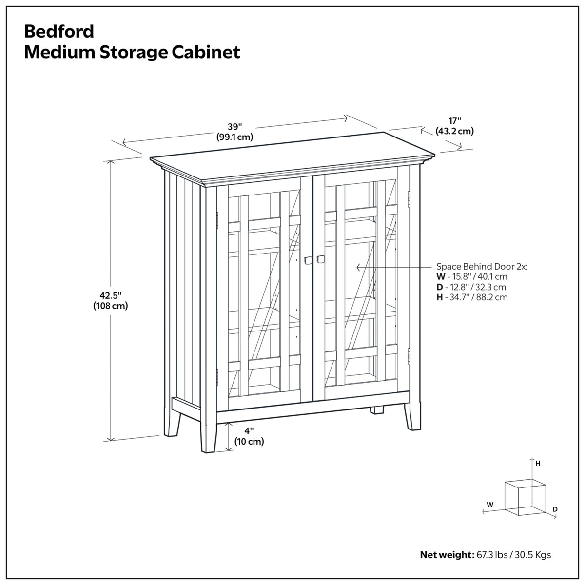 Rustic Natural Aged Brown | Bedford Storage Cabinet