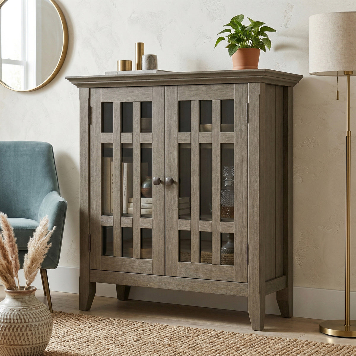 Farmhouse Grey | Bedford Low Storage Media Cabinet