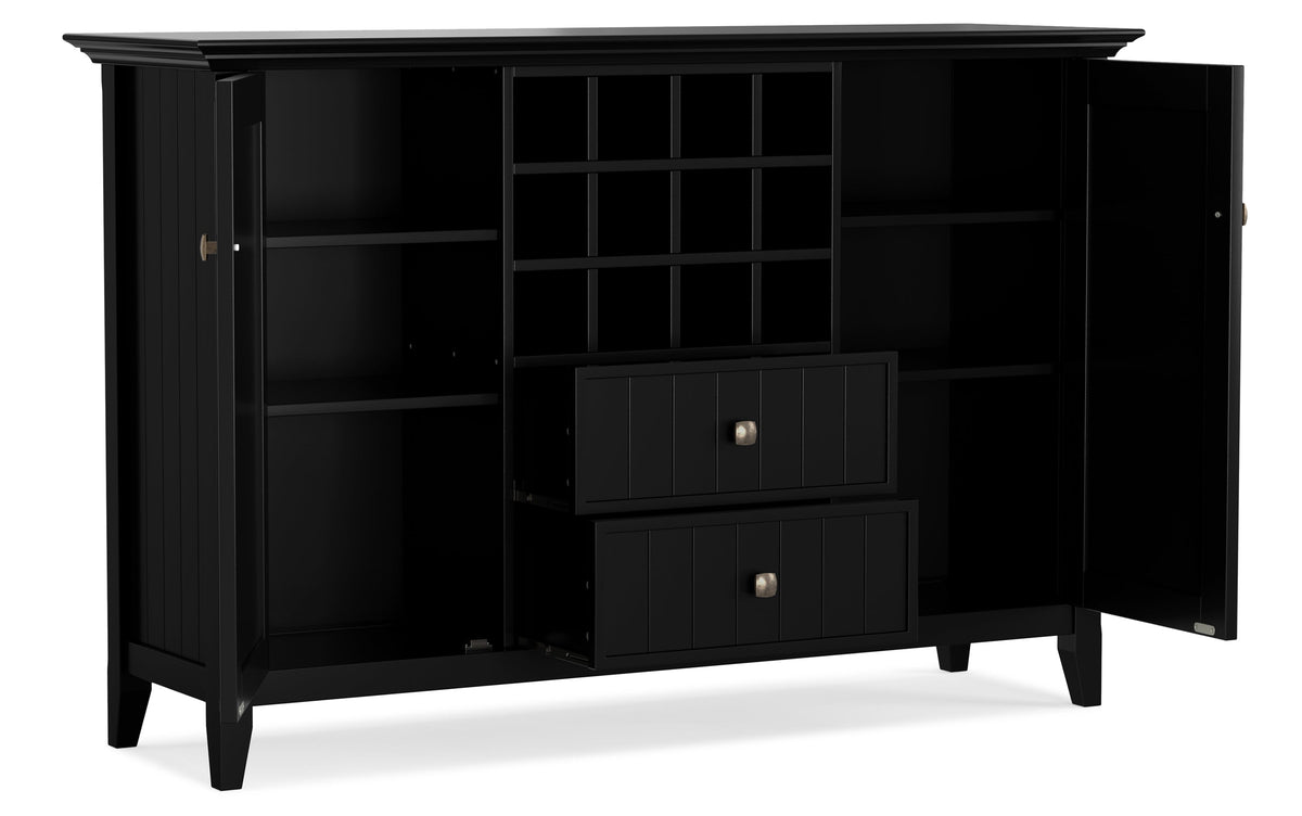 Black | Bedford Sideboard Buffet & Winerack