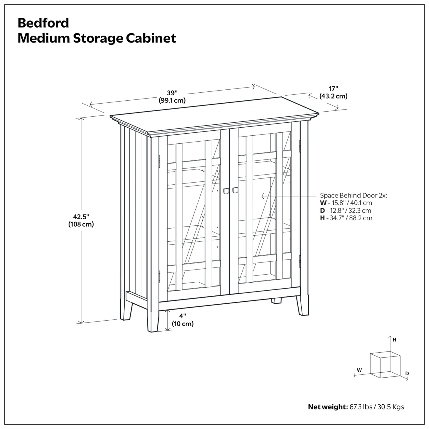 Hickory Brown| Bedford Storage Cabinet