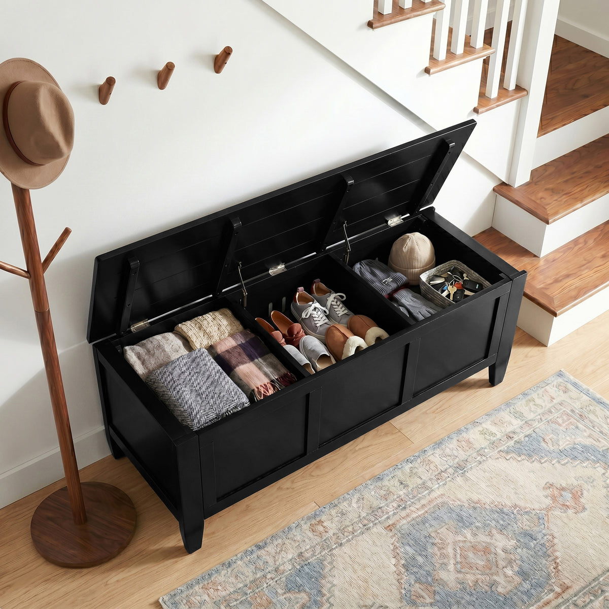 Black | Brooklyn 51 inch Storage Bench Trunk