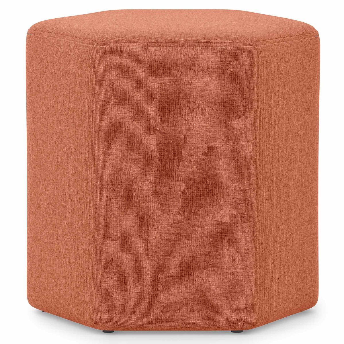 Dusty Orange Linen Style Fabric | Brock Footstool