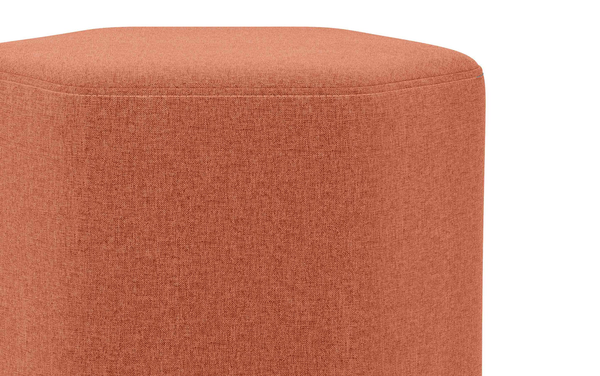 Dusty Orange Linen Style Fabric | Brock Footstool