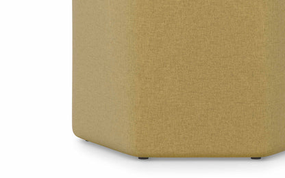 Dijon Yellow Linen Style Fabric | Brock Footstool