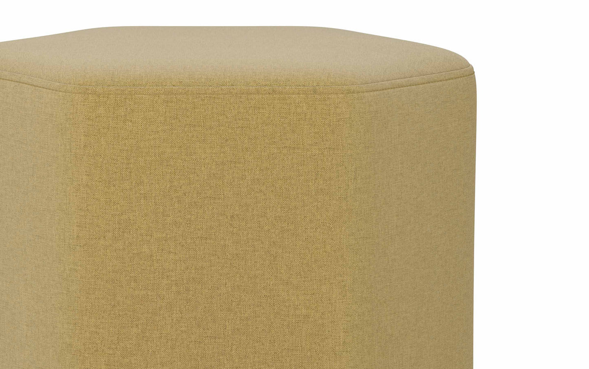 Dijon Yellow Linen Style Fabric | Brock Footstool