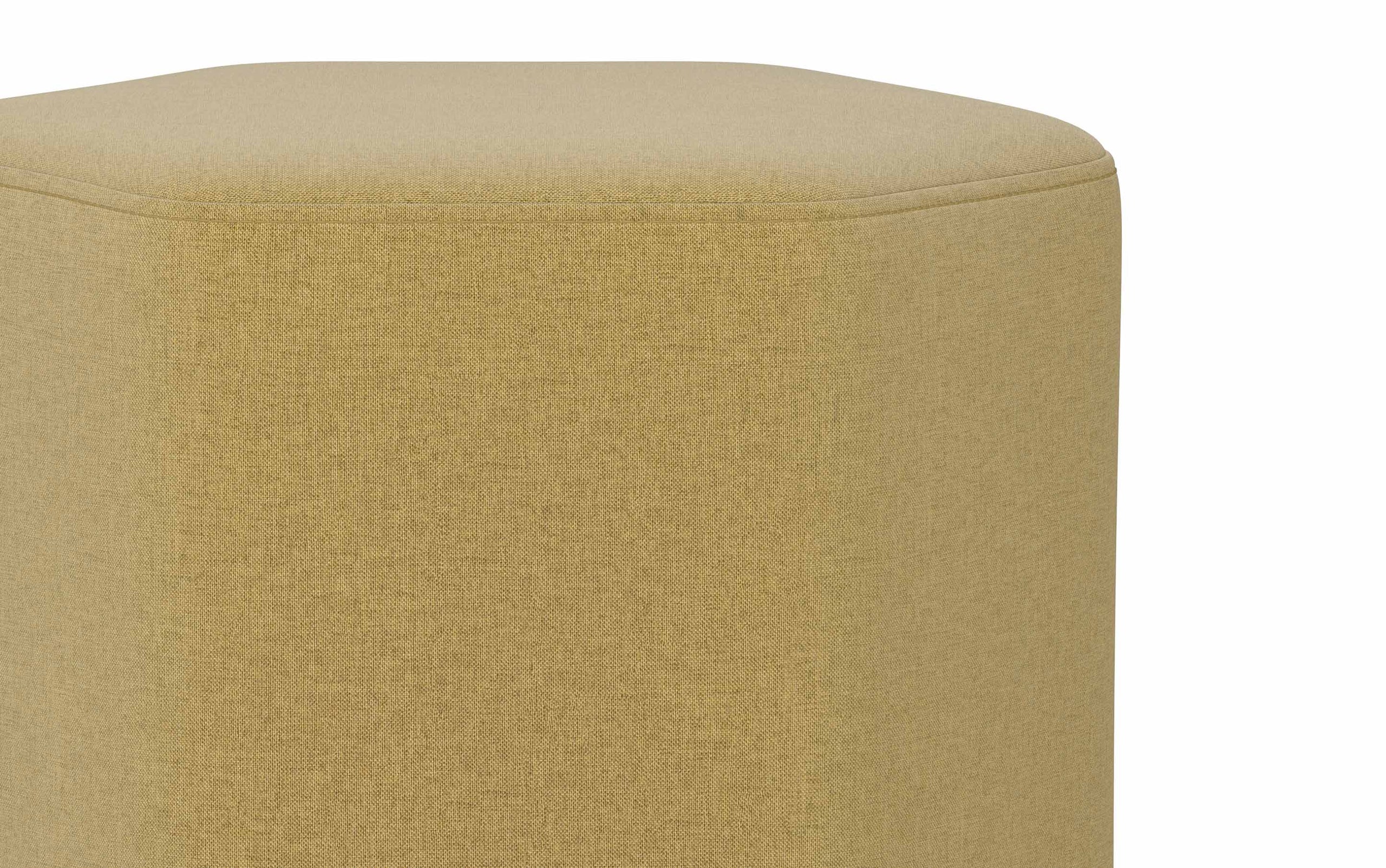 Dijon Yellow Linen Style Fabric | Brock Footstool