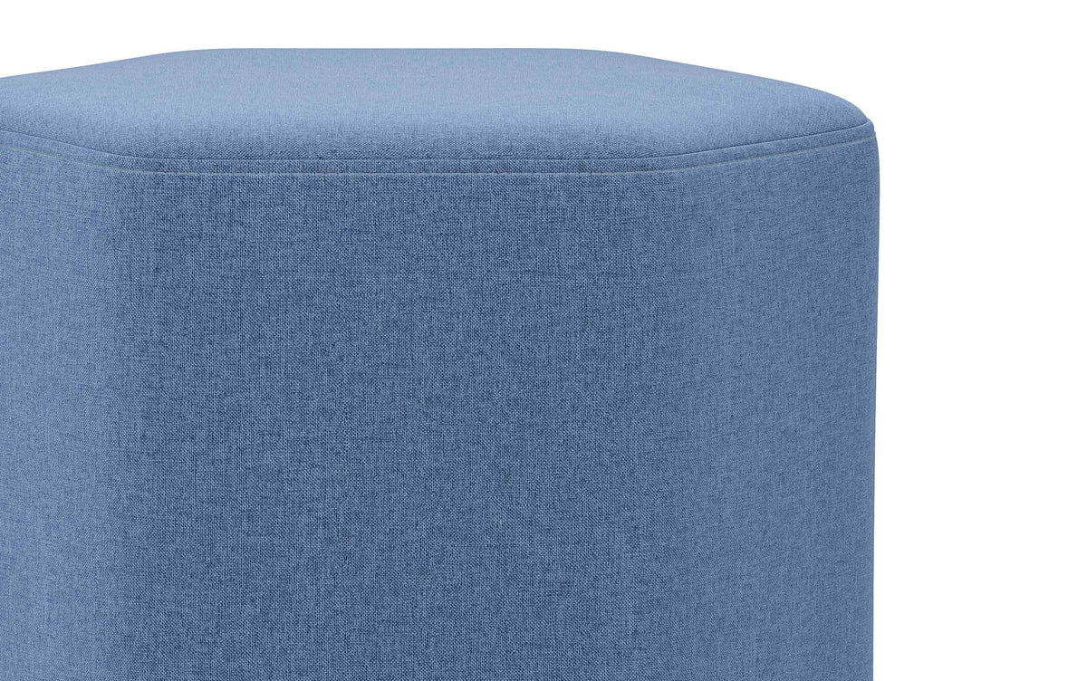 Wedgewood Blue Linen Style Fabric | Brock Footstool
